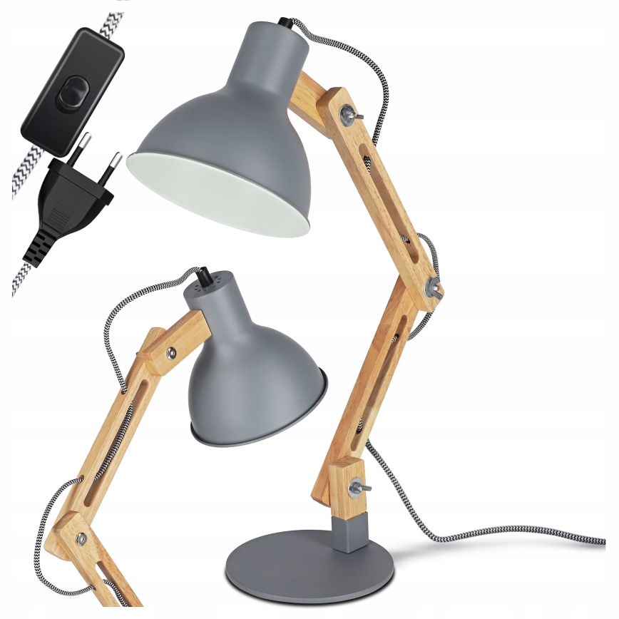 Stolna lampa 1xE27/40W/230V siva