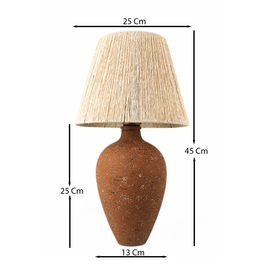 Stolna lampa 1xE27/40W/230V smeđa/krem