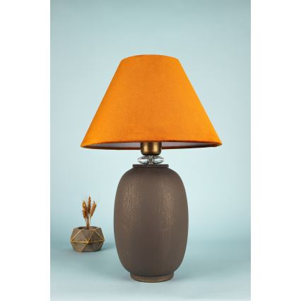 Stolna lampa 1xE27/40W/230V smeđa/narančasta