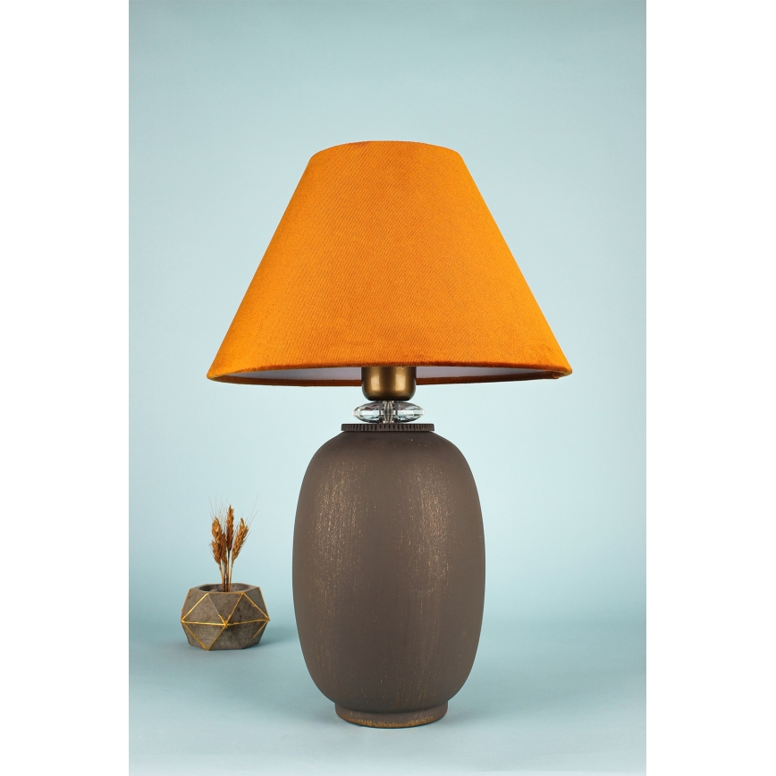 Stolna lampa 1xE27/40W/230V smeđa/narančasta