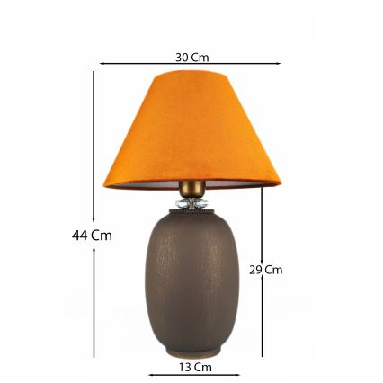 Stolna lampa 1xE27/40W/230V smeđa/narančasta