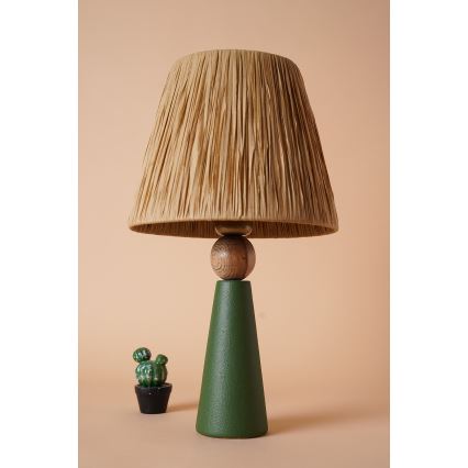 Stolna lampa 1xE27/40W/230V smeđa/zelena