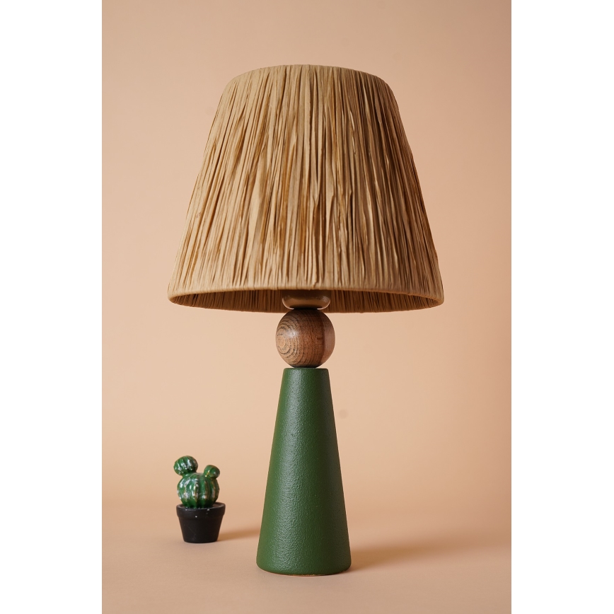 Stolna lampa 1xE27/40W/230V smeđa/zelena