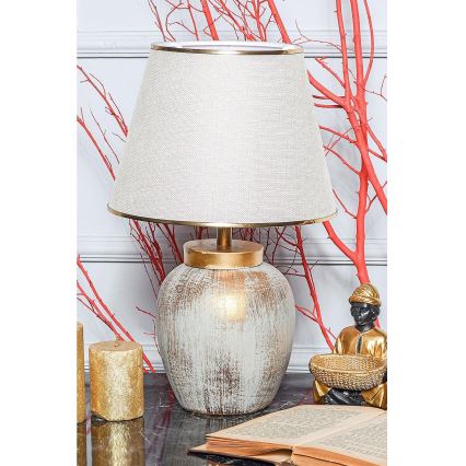 Stolna lampa 1xE27/40W/230V zlatna/bež