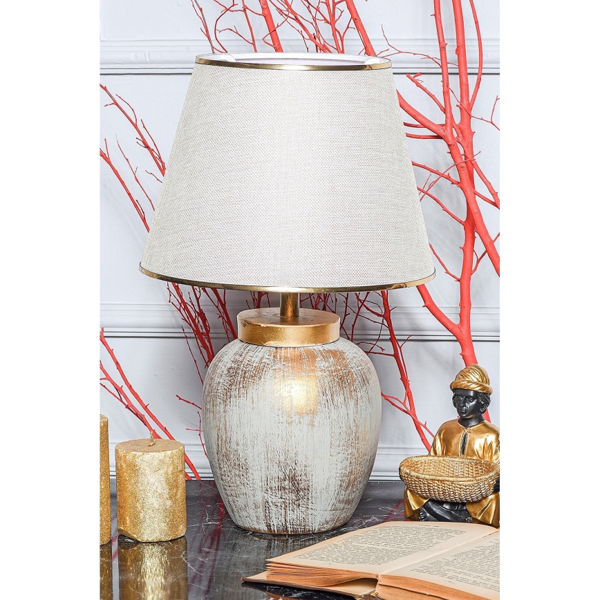 Stolna lampa 1xE27/40W/230V zlatna/bež