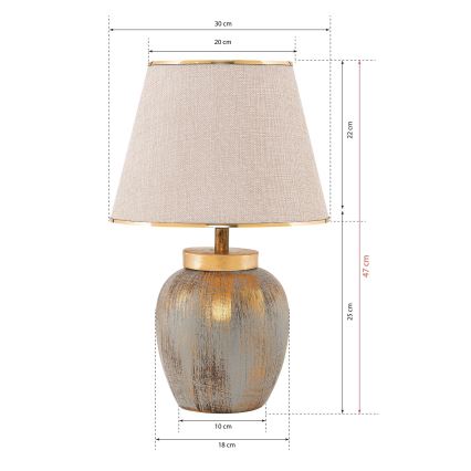 Stolna lampa 1xE27/40W/230V zlatna/bež