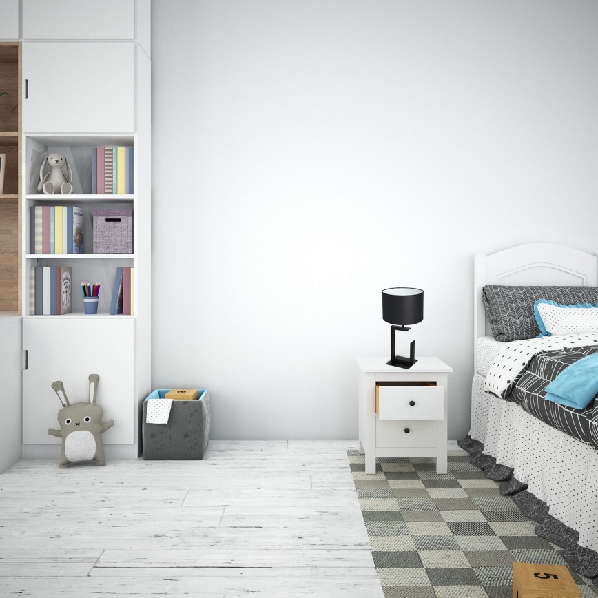 Stolna lampa 1xE27/60W/230V 45 cm crna/bijela