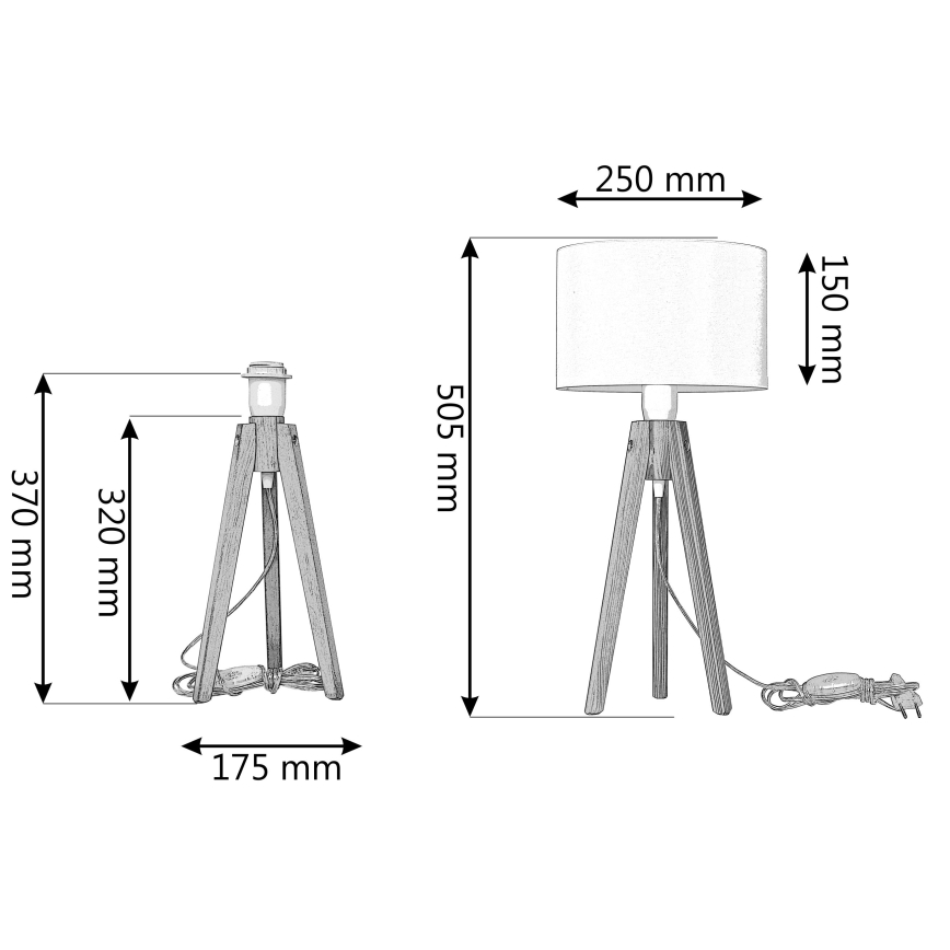 Stolna lampa ALBA 1xE27/15W/230V bijela/bor