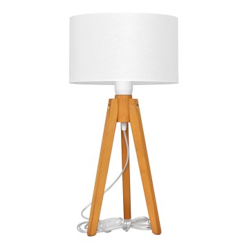 Stolna lampa ALBA 1xE27/15W/230V bijela/hrast