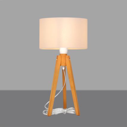 Stolna lampa ALBA 1xE27/15W/230V bijela/hrast