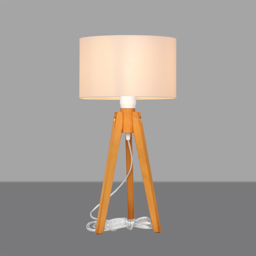 Stolna lampa ALBA 1xE27/15W/230V bijela/hrast