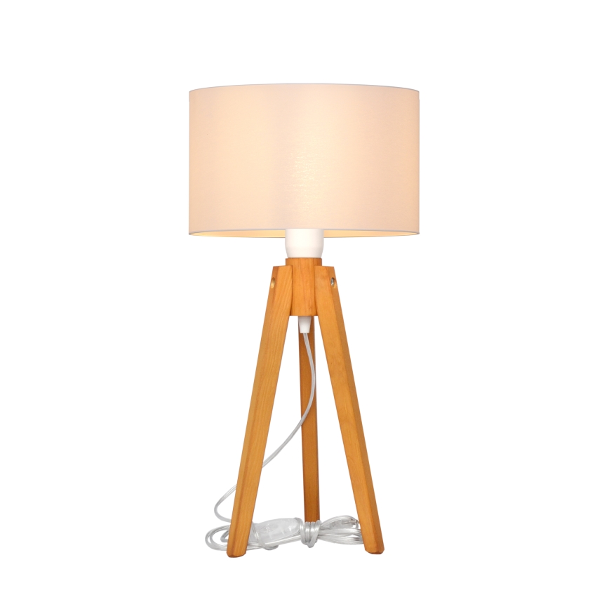 Stolna lampa ALBA 1xE27/15W/230V bijela/hrast