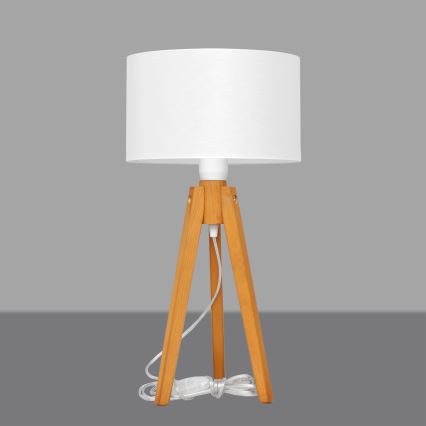 Stolna lampa ALBA 1xE27/15W/230V bijela/hrast