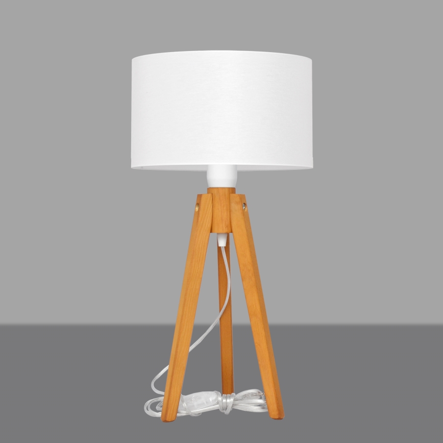 Stolna lampa ALBA 1xE27/15W/230V bijela/hrast