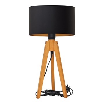 Stolna lampa ALBA 1xE27/15W/230V crna/zlatna/hrast