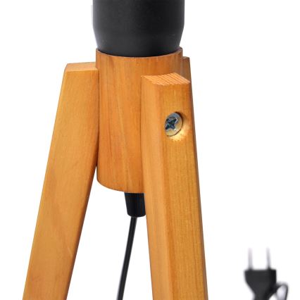 Stolna lampa ALBA 1xE27/15W/230V crna/zlatna/hrast