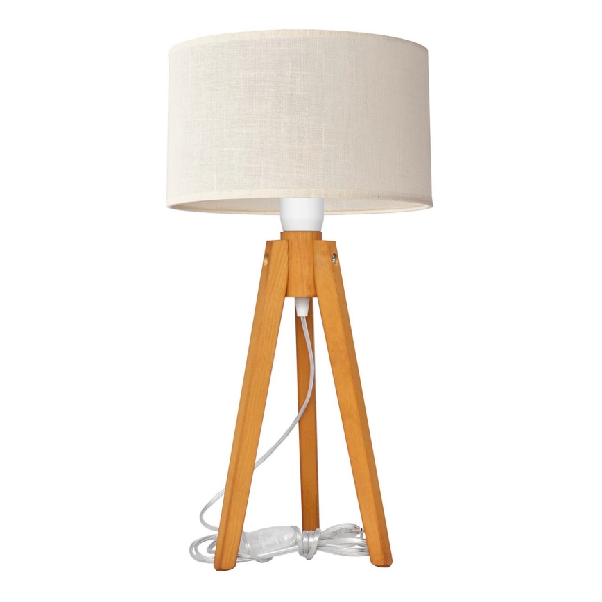 Stolna lampa ALBA 1xE27/15W/230V krem/hrast