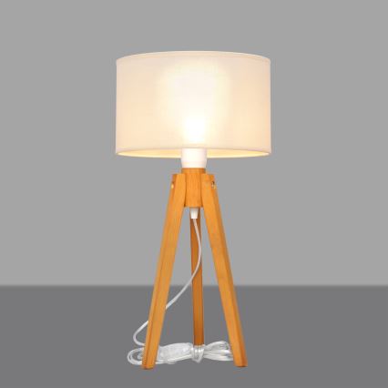 Stolna lampa ALBA 1xE27/15W/230V krem/hrast
