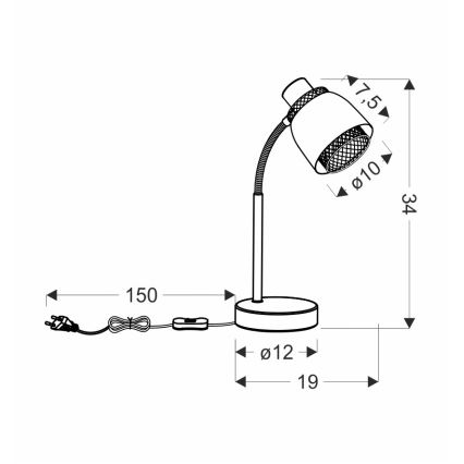 Stolna lampa ALEKSANDRIA 1xE14/40W/230V crna/zlatna