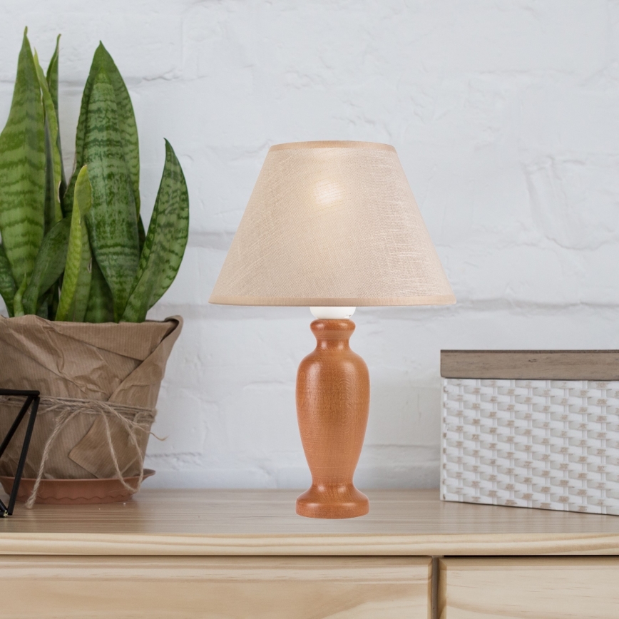 Stolna lampa AMFORA 1xE27/60W/230V smeđa/bukva