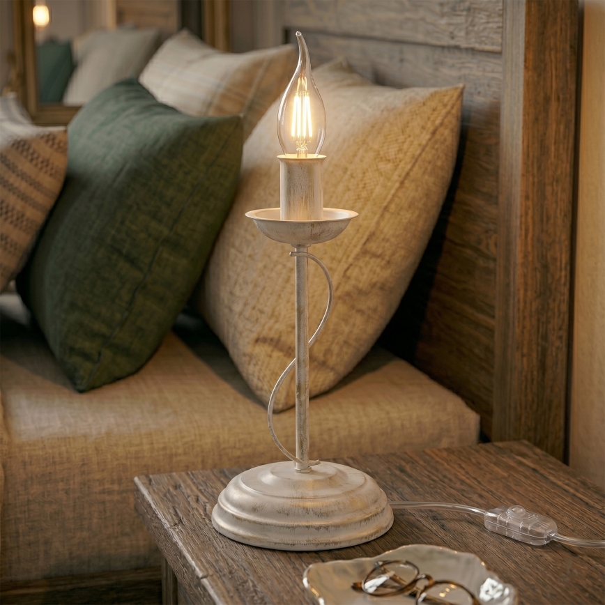 Stolna lampa ANTON 1xE14/60W/230V bijela patina
