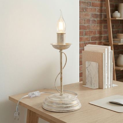 Stolna lampa ANTON 1xE14/60W/230V bijela patina
