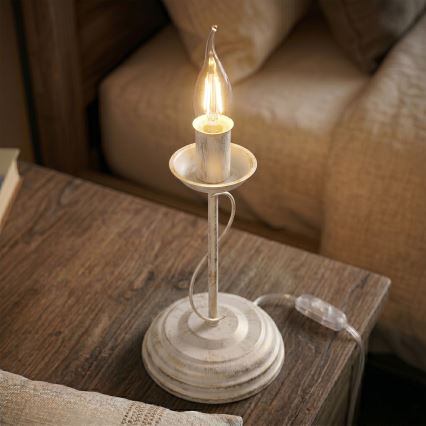Stolna lampa ANTON 1xE14/60W/230V bijela patina