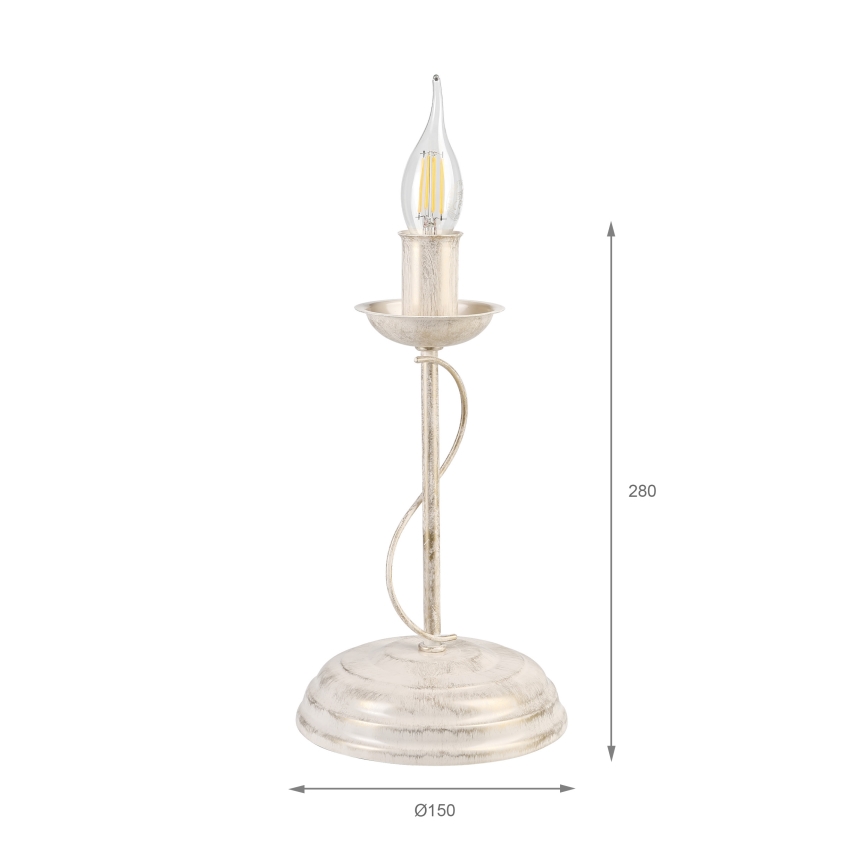 Stolna lampa ANTON 1xE14/60W/230V bijela patina