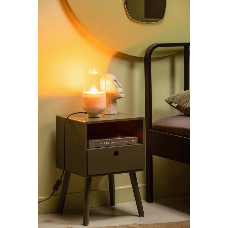 Stolna lampa ASEL 1xE27/25W/230V mramor bijela