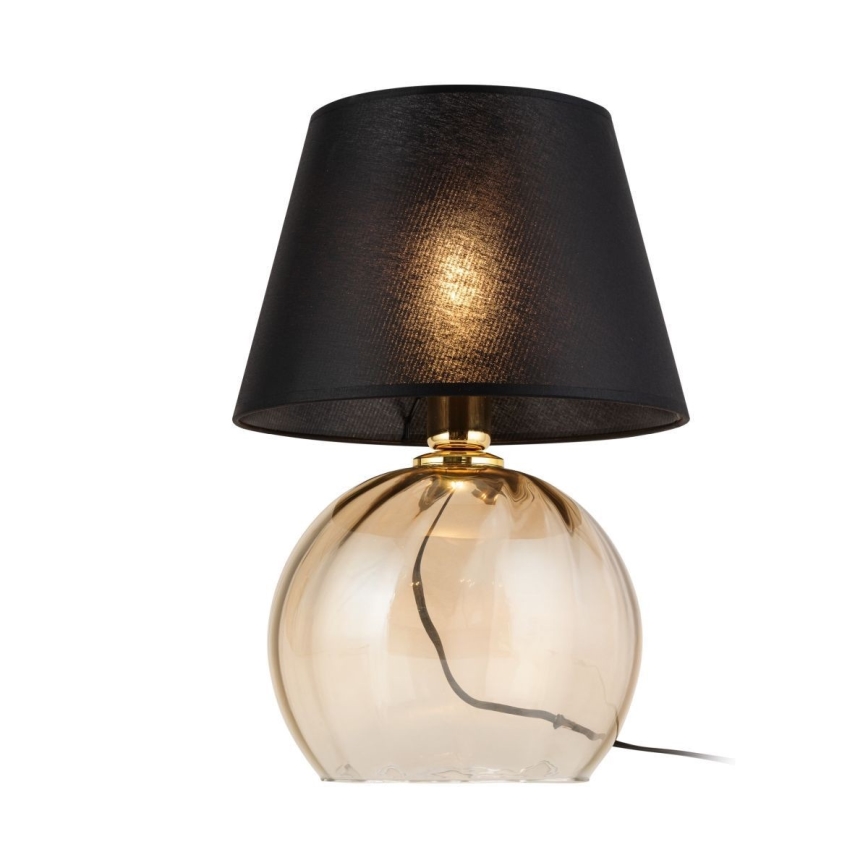 Stolna lampa AUREA 1xE27/15W/230V crna/bež