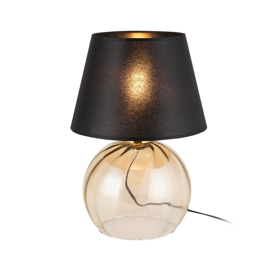 Stolna lampa AUREA 1xE27/15W/230V crna/bež