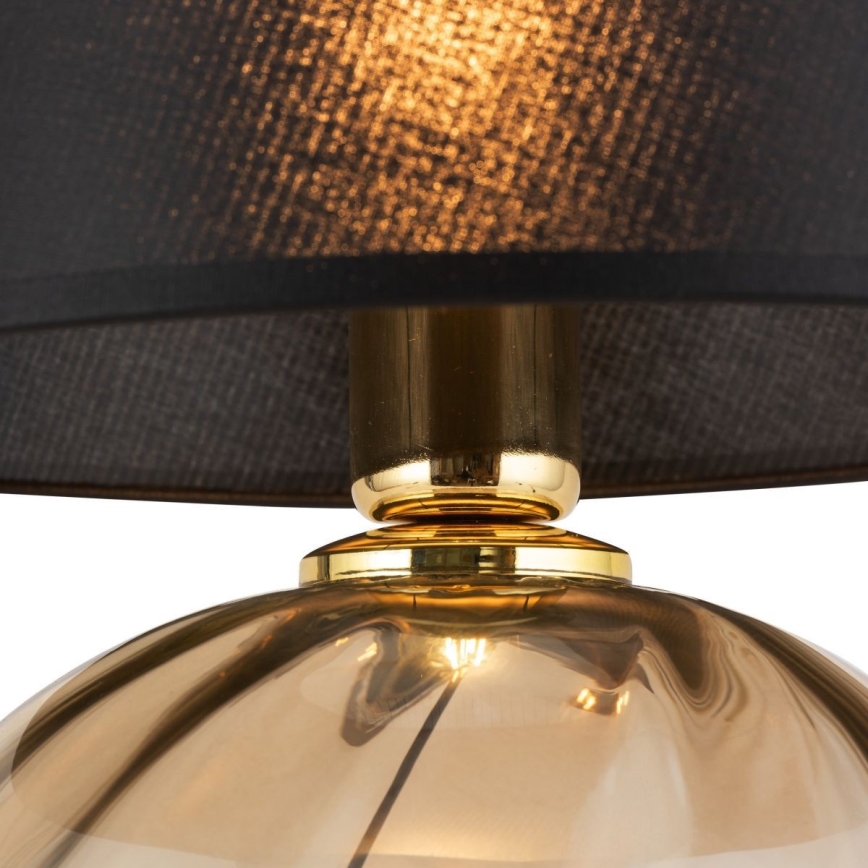 Stolna lampa AUREA 1xE27/15W/230V crna/bež