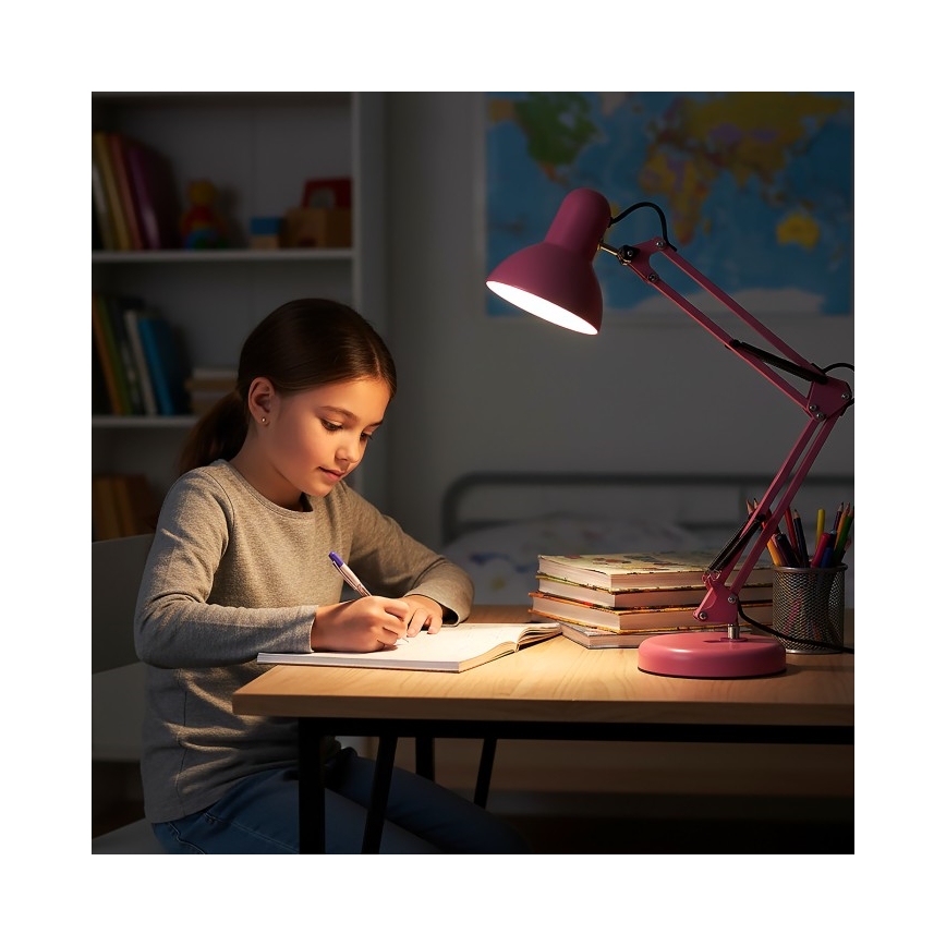 Stolna lampa AURIQ 1xE27/60W/230V ružičasta