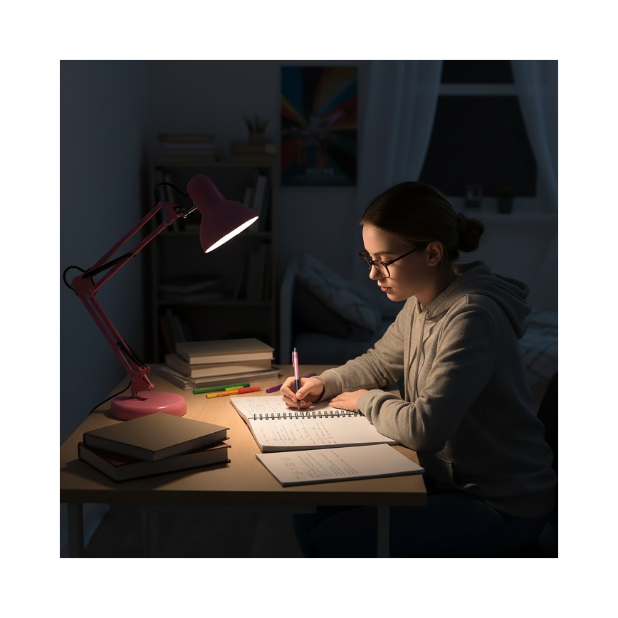 Stolna lampa AURIQ 1xE27/60W/230V ružičasta