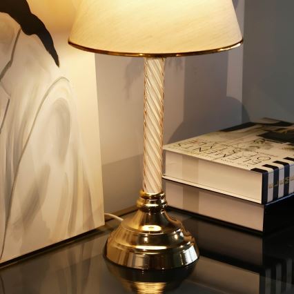Stolna lampa AYD 1xE27/40W/230V bež/bijela