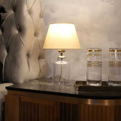Stolna lampa AYD 1xE27/40W/230V bež/chladič