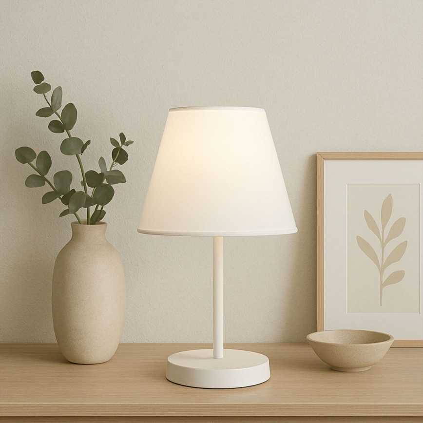 Stolna lampa AYD 1xE27/40W/230V bijela