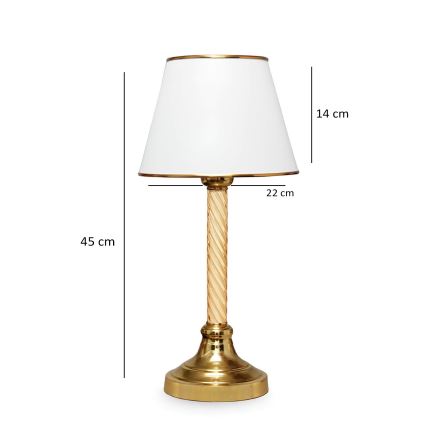 Stolna lampa AYD 1xE27/40W/230V bijela/zlatna