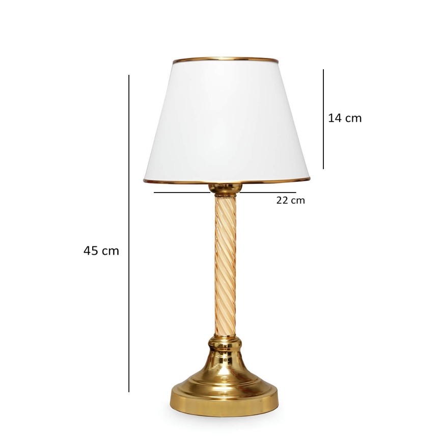 Stolna lampa AYD 1xE27/40W/230V bijela/zlatna