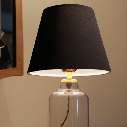 Stolna lampa AYD 1xE27/40W/230V crna/prozirna