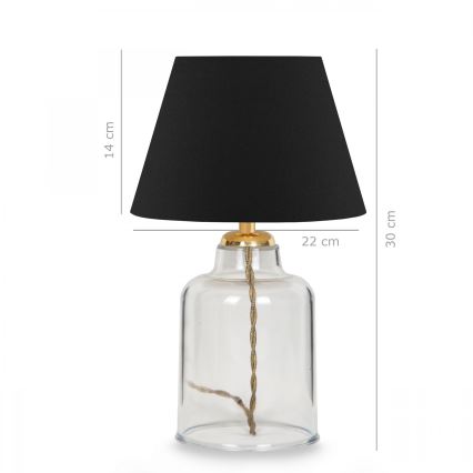 Stolna lampa AYD 1xE27/40W/230V crna/prozirna