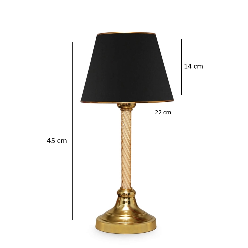 Stolna lampa AYD 1xE27/40W/230V crna/zlatna