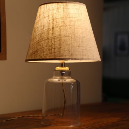 Stolna lampa AYD 1xE27/40W/230V krem/prozirna