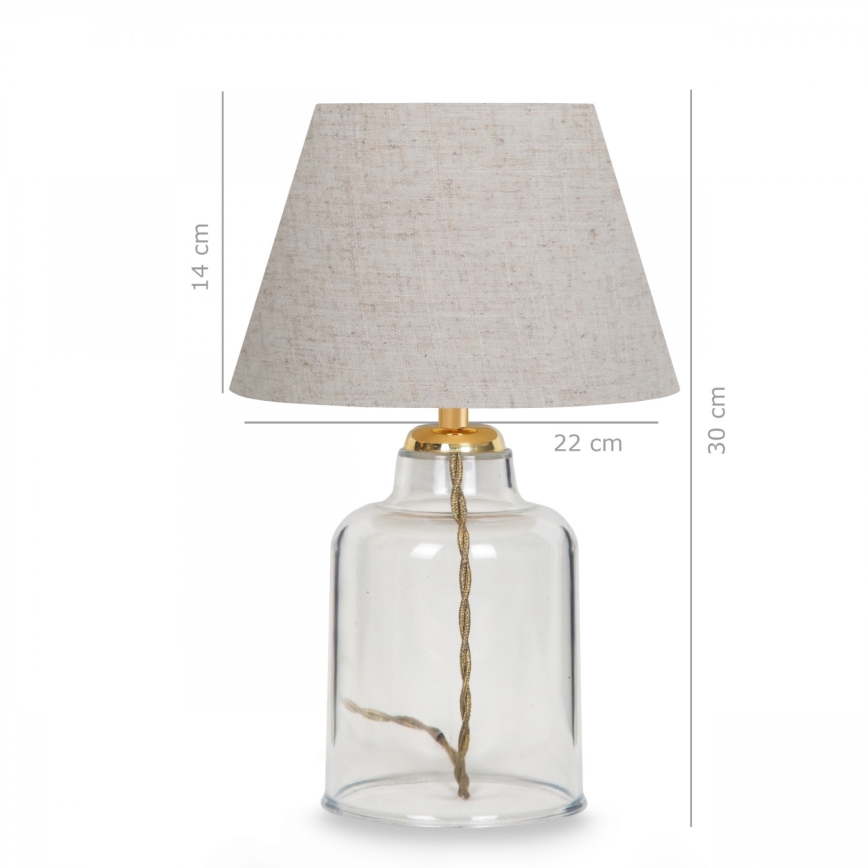 Stolna lampa AYD 1xE27/40W/230V krem/prozirna