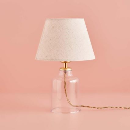 Stolna lampa AYD 1xE27/40W/230V kremasta/prozirna