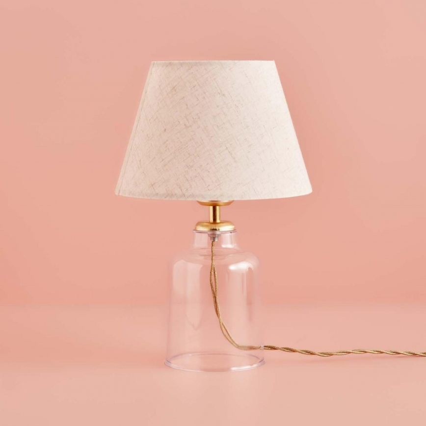 Stolna lampa AYD 1xE27/40W/230V kremasta/prozirna