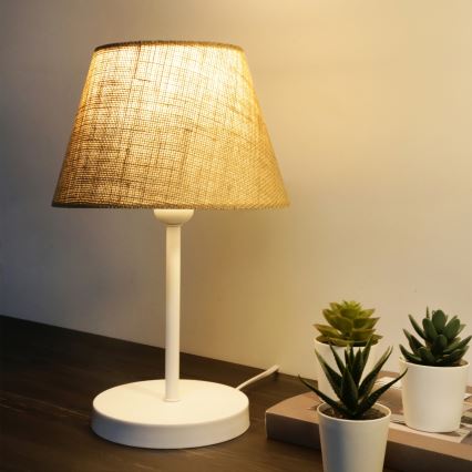 Stolna lampa AYD 1xE27/40W/230V smeđa/bijela