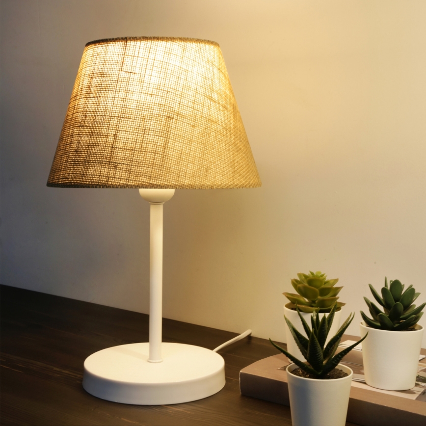 Stolna lampa AYD 1xE27/40W/230V smeđa/bijela