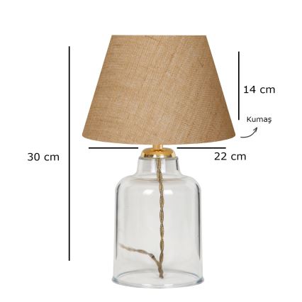 Stolna lampa AYD 1xE27/40W/230V smeđa/prozirna