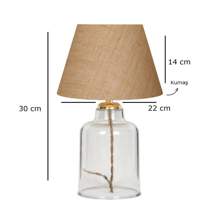 Stolna lampa AYD 1xE27/40W/230V smeđa/prozirna